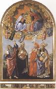 Sandro Botticelli Coronation of the Virgin,with Sts john the Evangelist,Augustine,Jerome and Eligius or San Marco Altarpiece oil